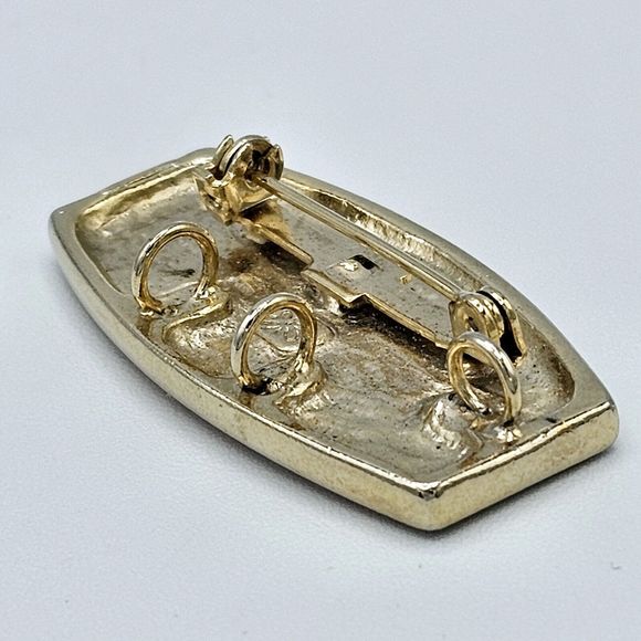 Weekenders Modernist Brooch Pendant Vintage Taupe Enamel Vertical or Horizontal - Picture 9 of 11